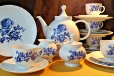 Schumann Arzberg Kobalt Blaue Rose Kaffeeservice für 6 Personen RARE