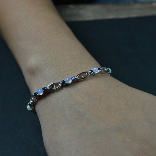 Opal blau saphir - blau, armband