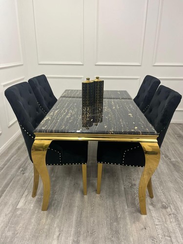 Schwarz und gold marmor - schwarz,