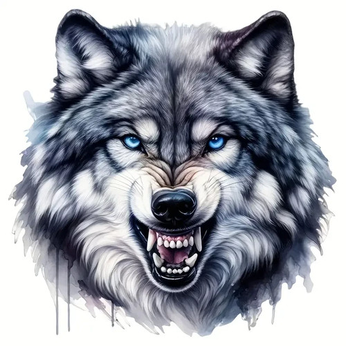 Aggressiver wolf aufkleber - aggressiver,