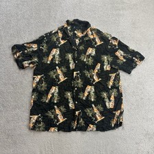 HAWAII Hemd Hawaiishirt Floral XL Magnum Rockabilly Hawaiianer 7216 Schwarz