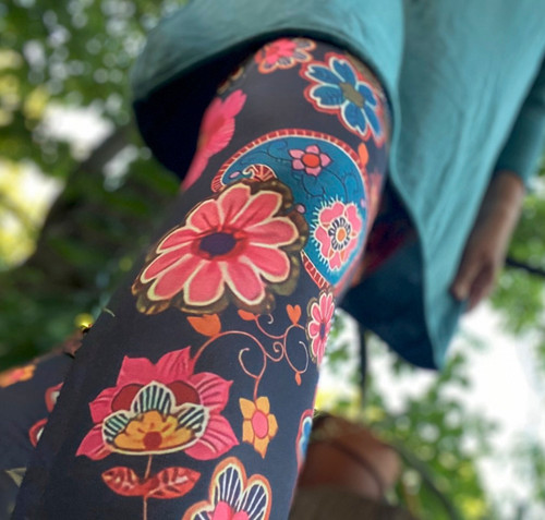 Leggings flower power bunte - leggings,