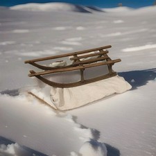 Antiker Schlitten, Rodel, Holz