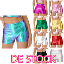 Damen^Metallic Shorts Hot Pants Sport Tanz Party Rave Shorts Lackleder Kurz Hose