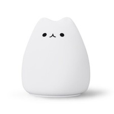 LED Silikon Lampe Katze für Kinder als Bettleuchte leuchtet farbig.