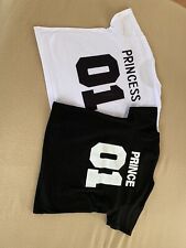 Set Zwillinge Gegengleich T-Shirts Prince Princess 110 116