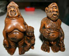 2 urige Wachsfiguren * Steinzeitmenschen * 