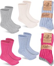 Wollsocken Damen Herren 4 Paar Outdoor Stricksocken Strümpfe mit Schafswolle