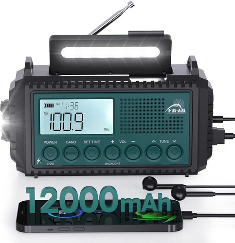 Notfallradio mit solar - 6-in-1,