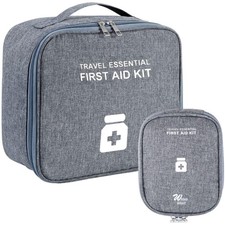 Medizinbeutel Reise Set Tragbar Große Kapazität Grau
