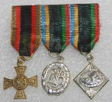 3er Miniaturspange Bw Ehrenkreuz Gold, Sportabz. Silber, DLRG Silber