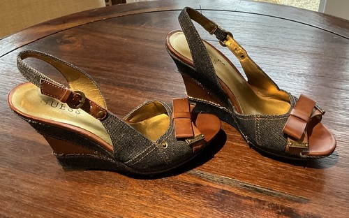 Guess denim wedge platform - guess,