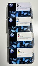 4x original hp designjet 80 schwarz tintenpatronen hp c4871a c4846a c4847a hp 80