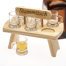 Schnapstablett Stammtisch Holz