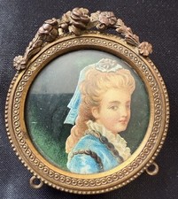 Altes Miniatur Bild Bilderrahmen Miniaturbild Hängend