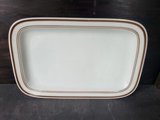 DDR Mitropa HO Kuchenplatte Fleischplatte Aufschnittplatte brauner Rand Colditz