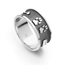 DUR Schmuck Ring "Lucky Dog" 925/- sandlos, Silber 925/- rhodiniert  (R5458)