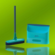 Spontex Catch & Clean Teleskop Kehrbesen mit Gummiborsten für Tierhaare