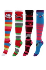 4er Set Overknee Socken bunt