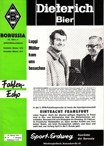 Dfb pokal borussia - 12.02.72,