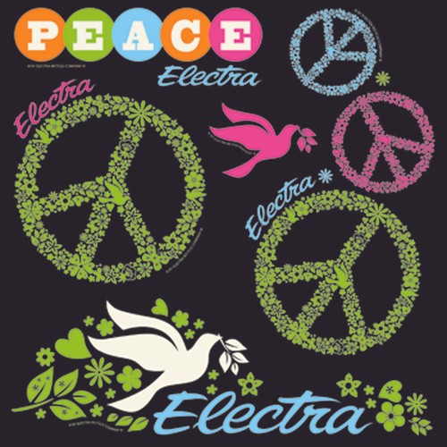 Electra peace sticker set - peace,