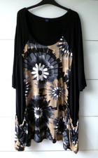 MS Mode  Tunika Shirt - Kleid Hängerchen  Gr. XXXL  54 56 - braun  /  kl. Defekt