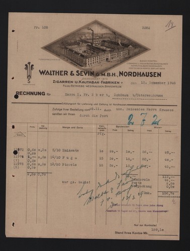 Nordhausen rechnung 1928 - nordhausen,,