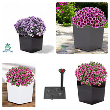 Blumenkübel Pflanzkübel eckig Hochglanz mit Einsatz mit/ohne Bewässerungssystem