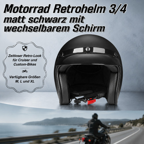 Für biker retro jethelm - für, 3/4