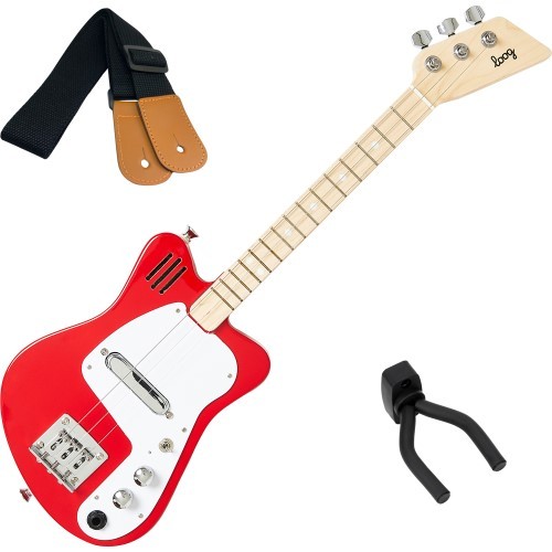 Loog mini electric guitars - guitars, red