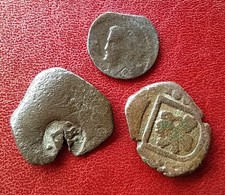 Lot 3 echte Piraten Münzen. 17Jh. Kolonial Spanien. COB