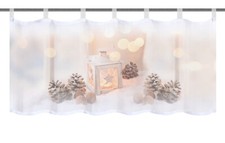 Cafehaus mit Schlaufen Panneaux Laterne Scheibengardine Weihnachten HxB 45x120cm