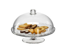 Kuchenplatte Tortenplatte Fuß und Haube 29cm Tortenständer Servierplatte Glas