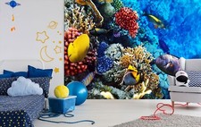 3D Koralle Fische Q7737 Tapete