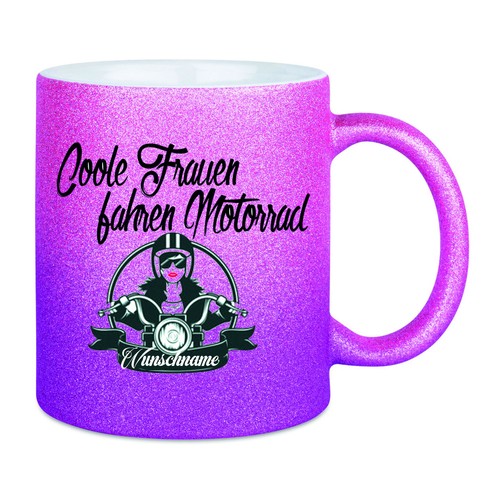 Farbverlauf-Glitzer-Kaffetasse