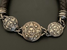 BARRY KIESELSTEIN-CORD STERLING SILBER SONNE LEDER HALSKETTE