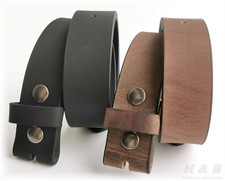 Druckknopfgürtel ohne Schließe Büffelleder gewachst 4 cm Wechselgürtel Vollleder