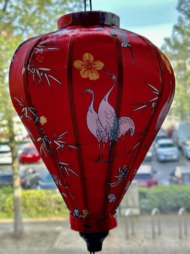 Neu hoi lampion rot - an, rot-kranich