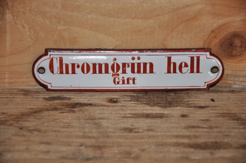 Altes emailschild chromgrün - altes, emailschild,chromgrün