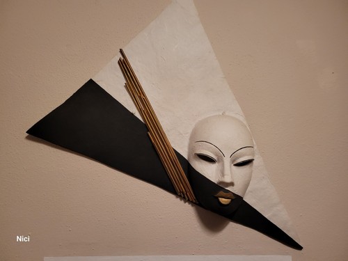 Wand deko maske handgefertigt - deko,