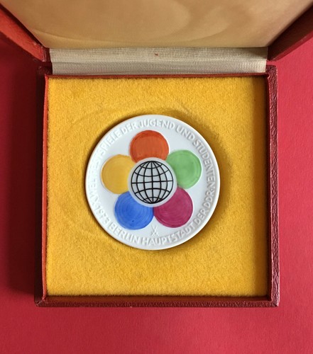 Ddr porzellan medaille ovp - ddr,