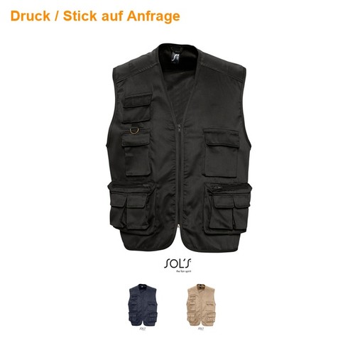 Herren safari weste - weste, mit