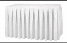 Tischumrandung Skirting Weiß lang