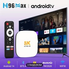 H96 MAX Android 14 TV Box 4GB/32GB 4K Ultra HD WiFi6 Bluetooth 5.4 – Neu OVP