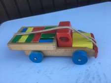 DDR VEB Bausteine antik Holz