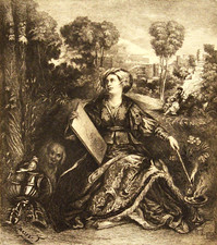 Radierung 19. Jh. Circe Kirke