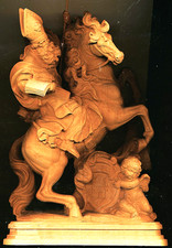 Holzschnitzerei. Hl Ulrich Augsburg, wird selten geschnitzt,vor 2000 gebeizt