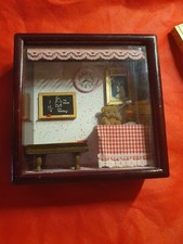 Billardzimmer Miniatur Deko 3D Schaukasten Handarbeit 15x15x6cm *selten/RAR*