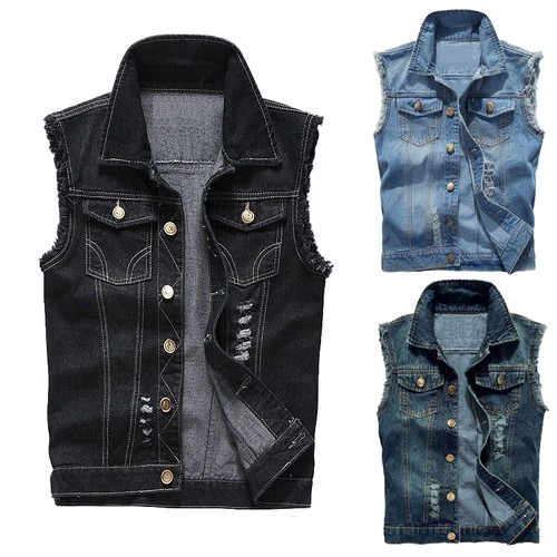 Herren denim gilet vintage - denim,