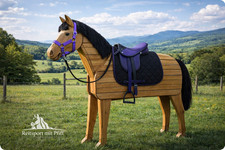 Set Holzpferde Sattel mit